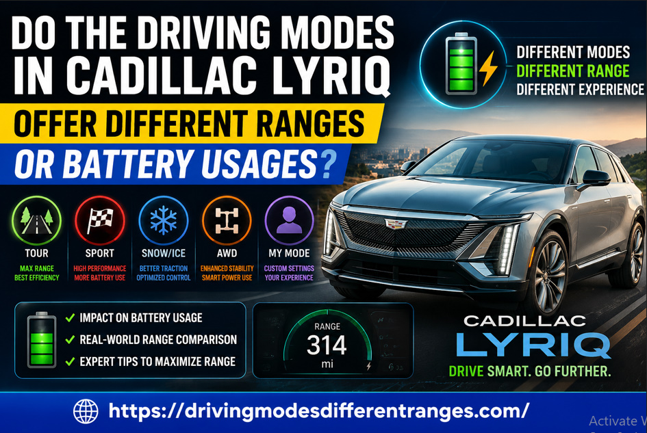 Do the Driving Modes in Cadillac LYRIQ Offer Different Ranges or Battery Usages?